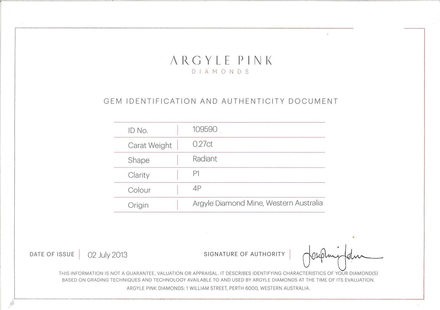 RADIANT 4P P1 1=0.27ct